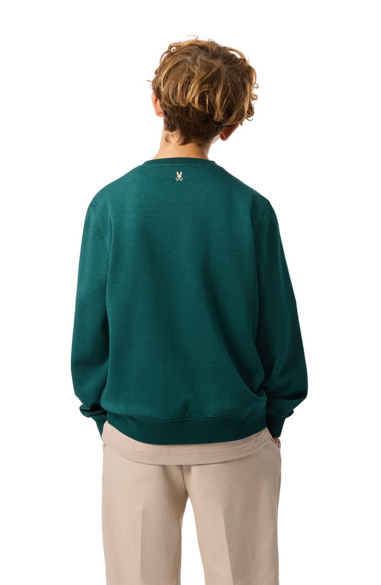 Psycho Bunny Kids' Tacoma Stitch Sweatshirt, Alternate, color, Sea Moss