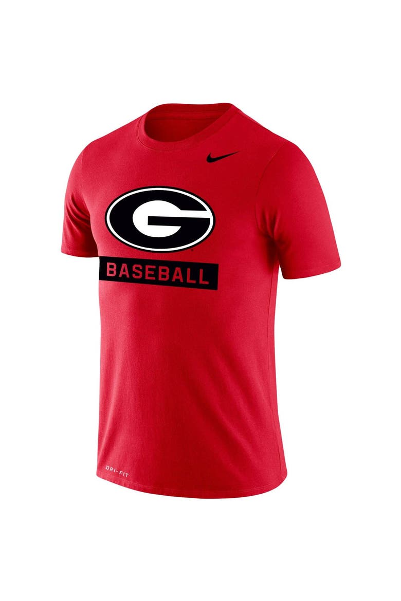 Men's Nike Red Georgia Bulldogs Baseball Logo Stack Legend Slim Fit Performance T-Shirt, Alternate, color, Red