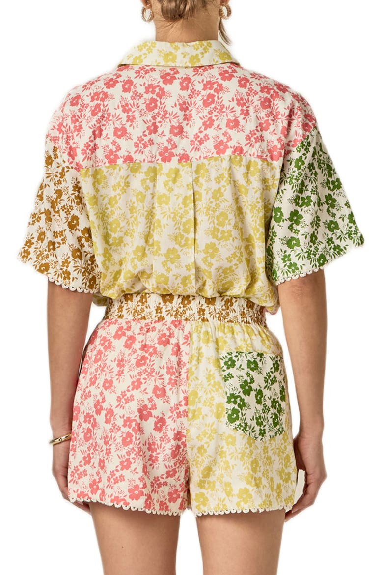 Colorblock Print Shorts, Alternate, color, MULTI