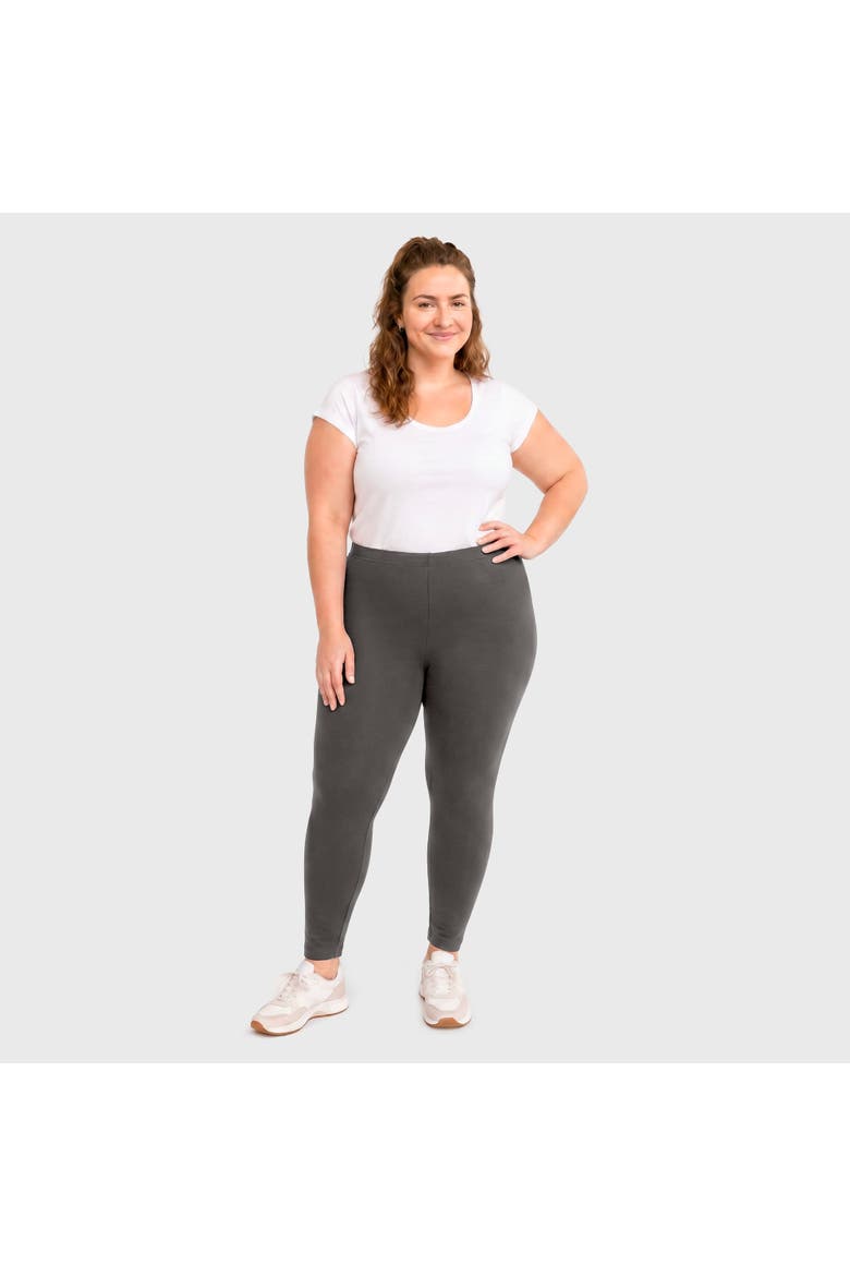 Women's Soft 100% Cotton Plus Size Leggings, Main, color, Concrete