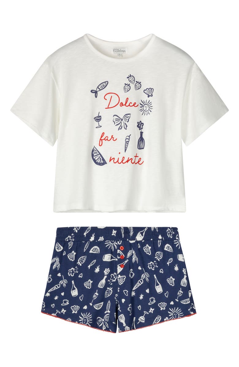 PJ Salvage Playful Print Cotton & Modal Short Pajamas, Alternate, color, Dark Navy