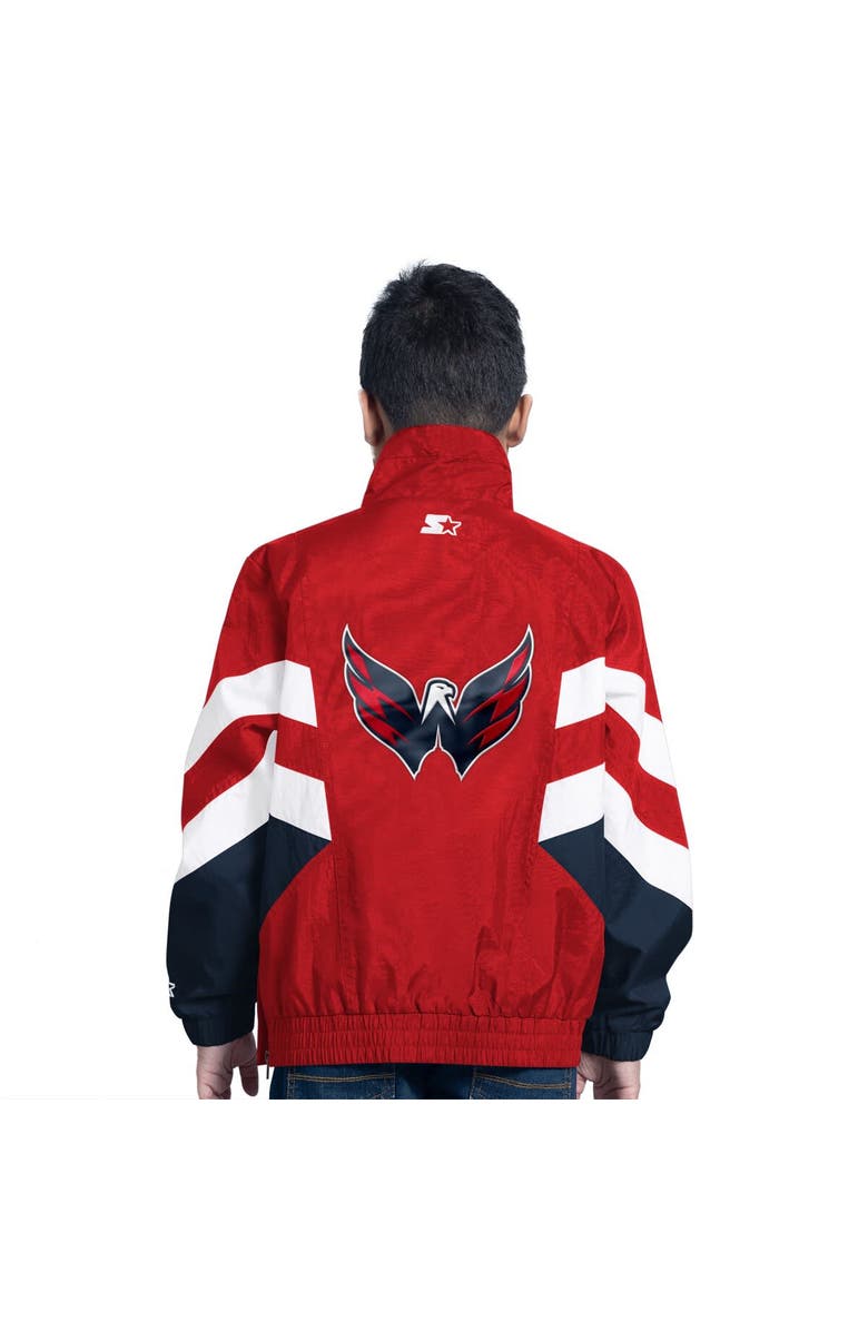 STARTER Youth Starter  Red Washington Capitals Prospect Half-Zip Pullover Top, Alternate, color, Red