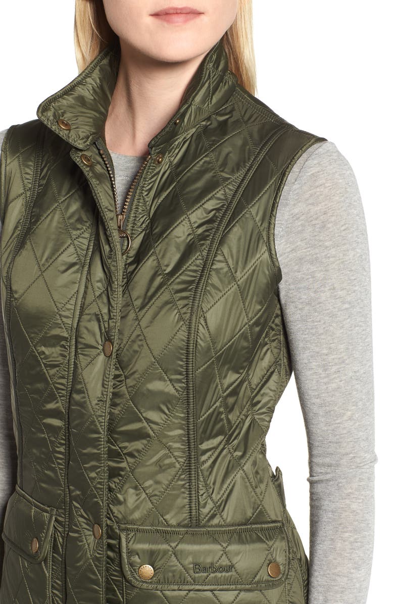 Barbour Wray Fleece Lined Vest, Alternate, color, Olive