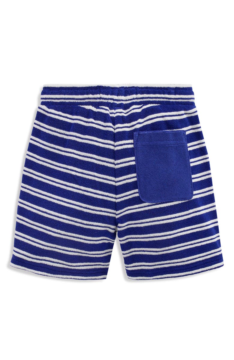 Mini Boden Kids' Terry Cloth Shorts, Alternate, color, Blue Stripe
