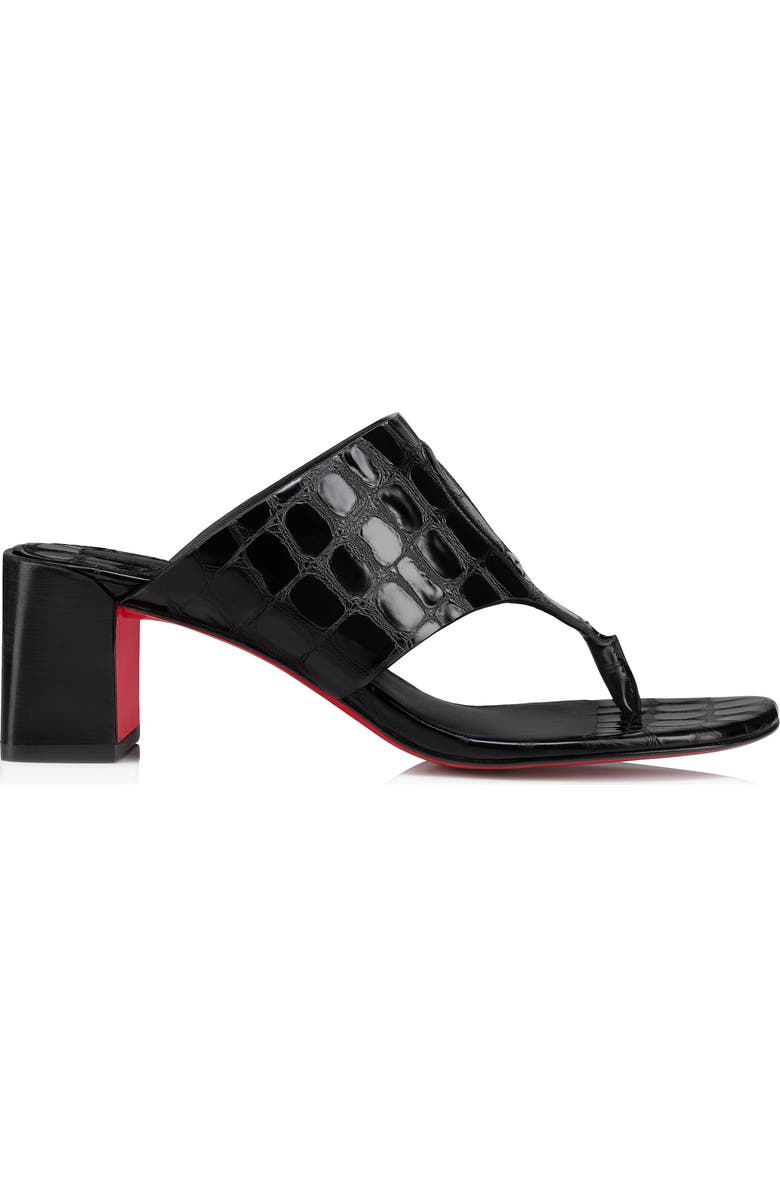 Christian Louboutin Tongamule Croc Embossed Sandal, Alternate, color,