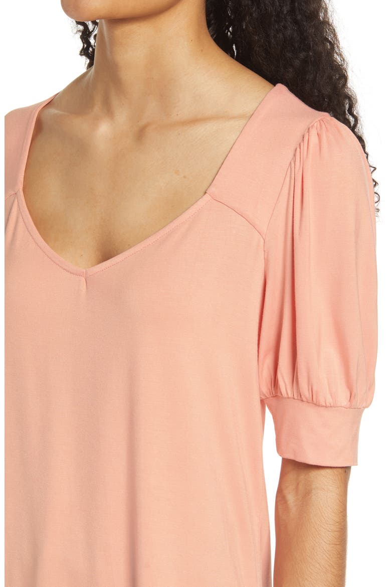 Sweetheart Neck Knit Top, Alternate, color, PEACH