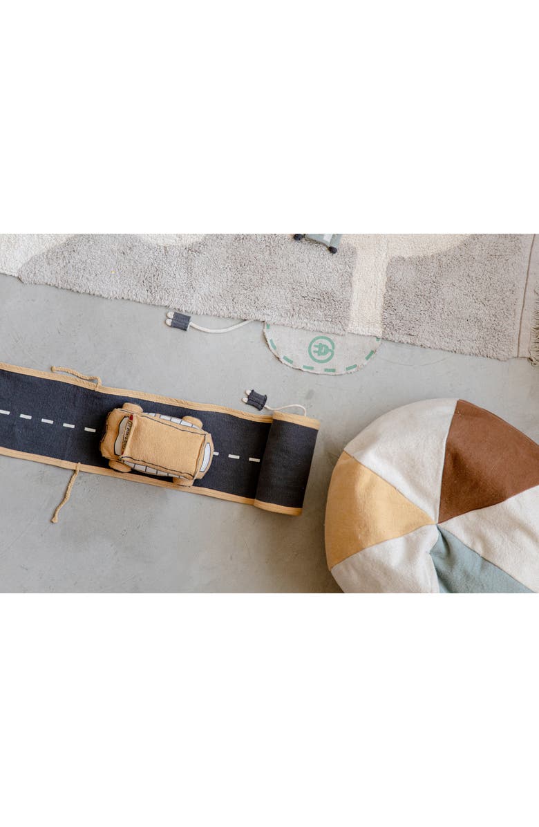 Lorena Canals Beach Ball Pouf, Alternate, color, Natural Vintage Blue Honey