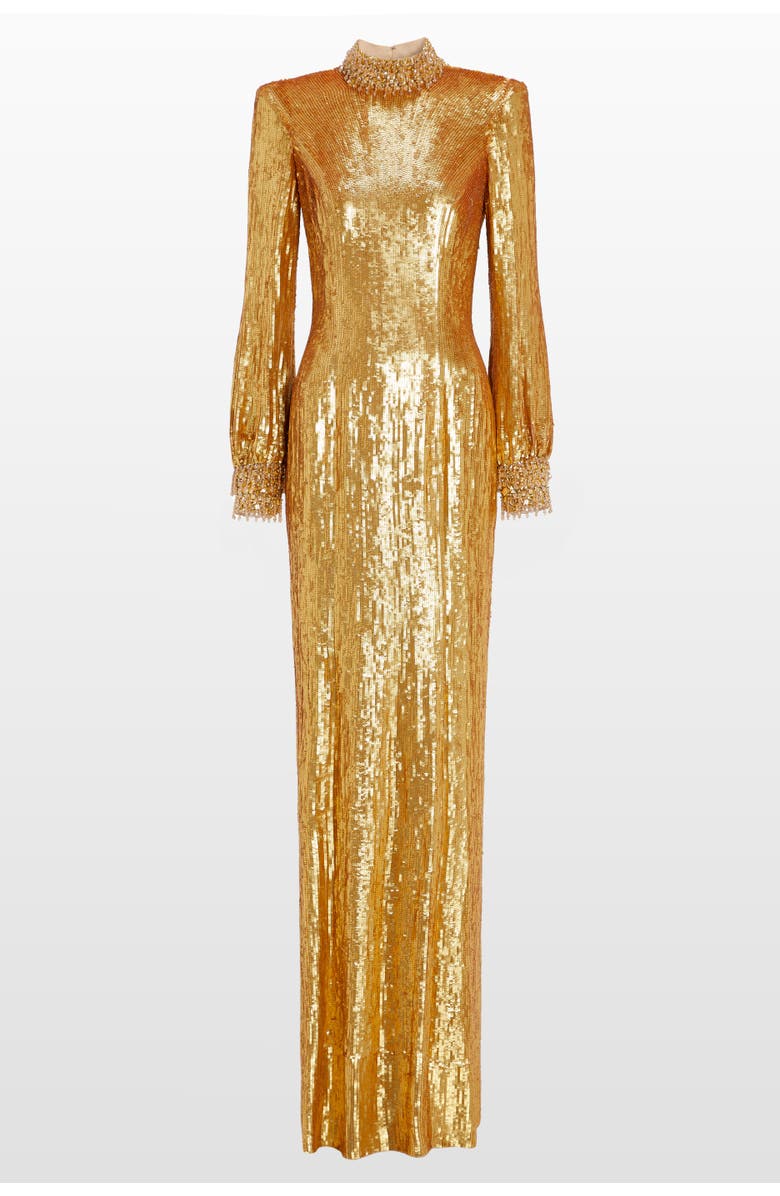 Jenny Packham Opium sequin-embellished high-neck gown, Main, color,