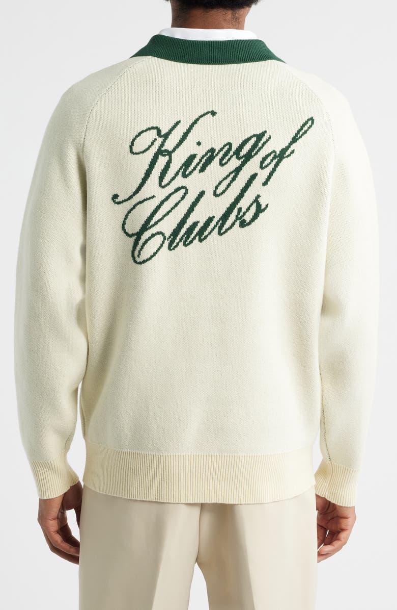 Malbon Golf King of Clubs Polo Sweater, Alternate, color, Canvas