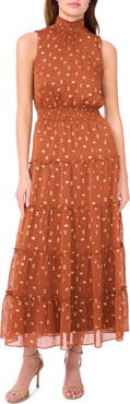 Halogen® Tiered Maxi Smocked Maxi Dress