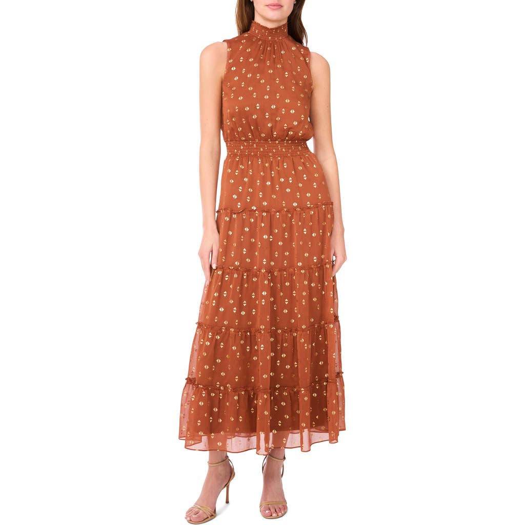 Halogen ® Tiered Maxi Smocked Maxi Dress In Brown