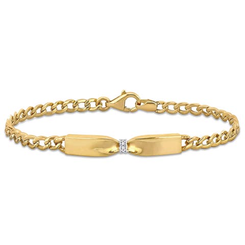 Diamond Accent Bow Bangle 14k Gold