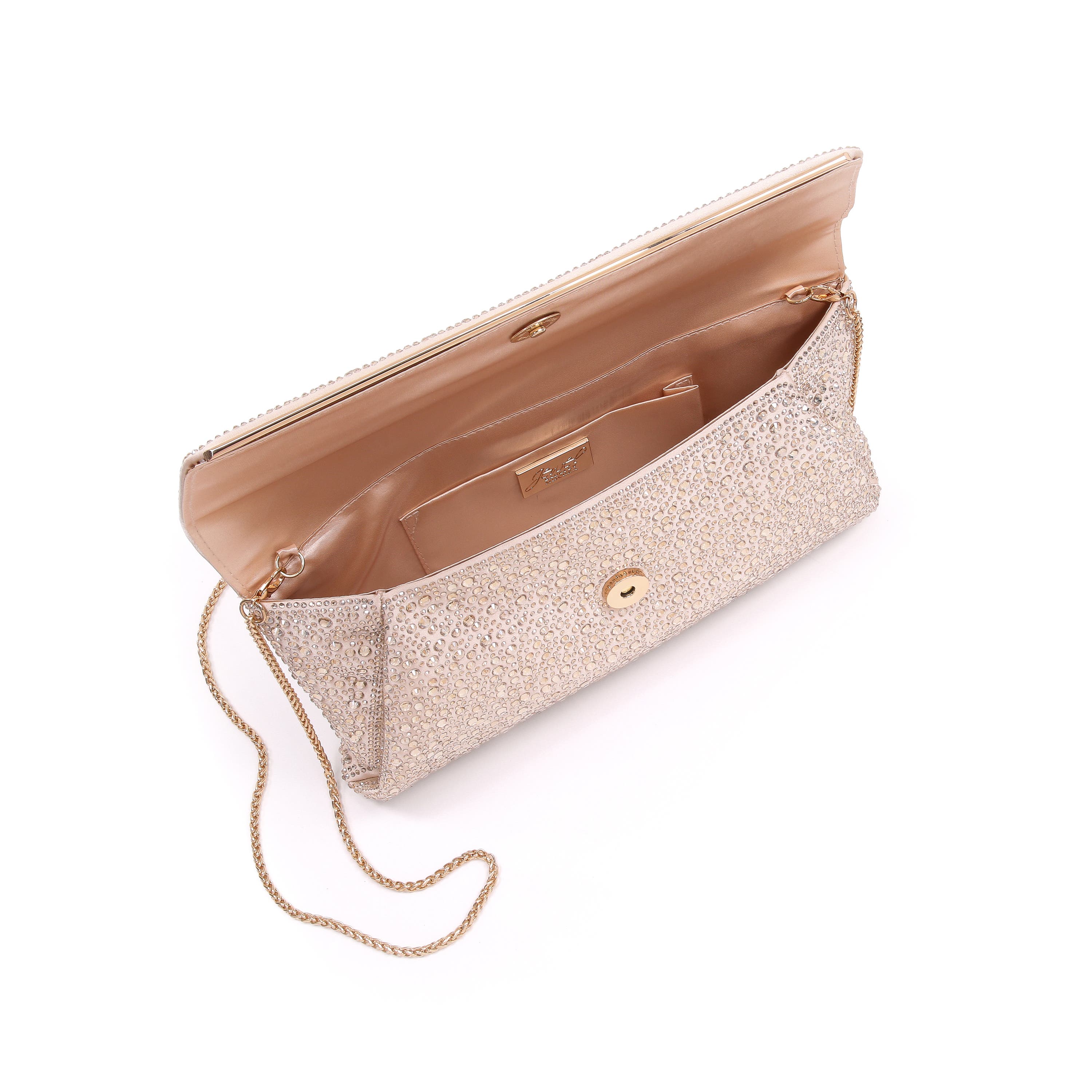Juliet Mixed Crystal Envelope Clutch, Alternate, color, Champagne