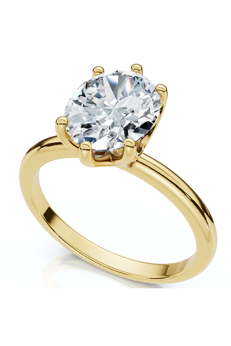 Certified 1 1/2Ct Lotus Solitaire Diamond Engagement Ring 14k Gold Lab Grown, Main, color, 14k Yellow Gold
