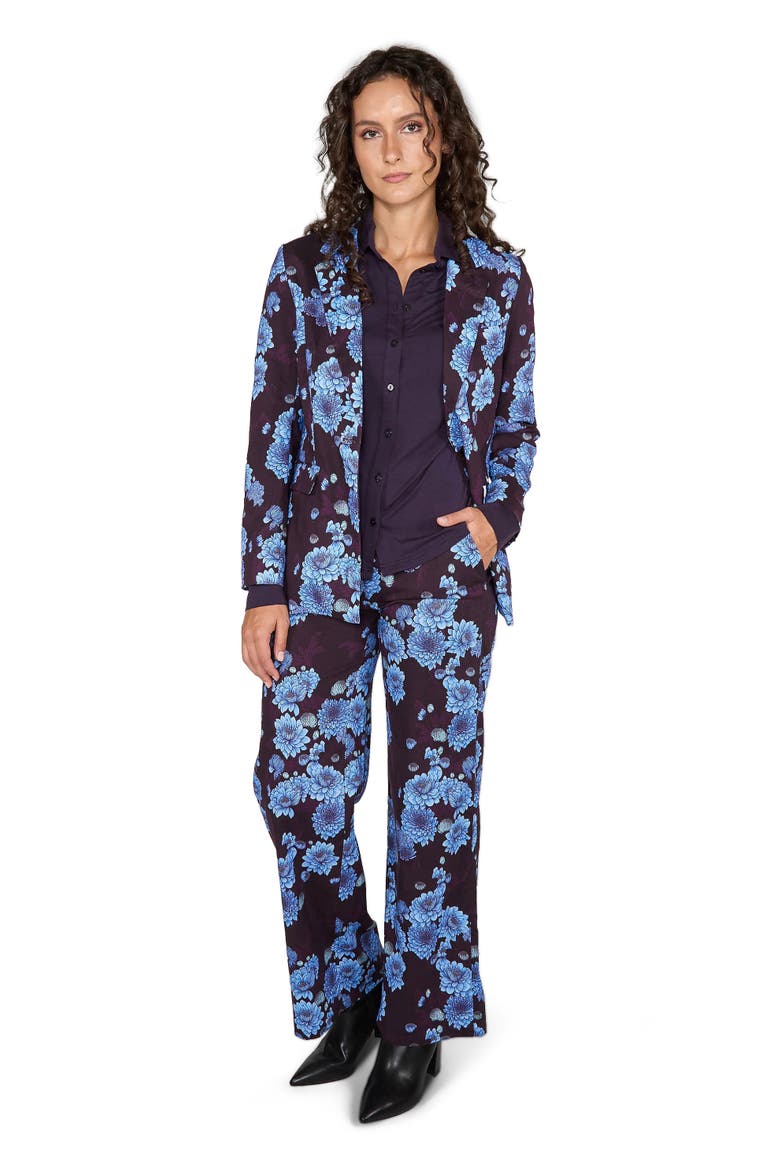 Phillis Wide Leg Tailored Pant, Alternate, color, Serious Floral Plum