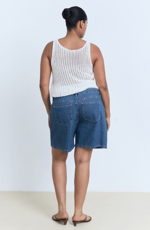 Mango Dart Bermuda Shorts In Blue