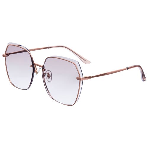Bertha Renata Sunglasses In Rose Gold/pink