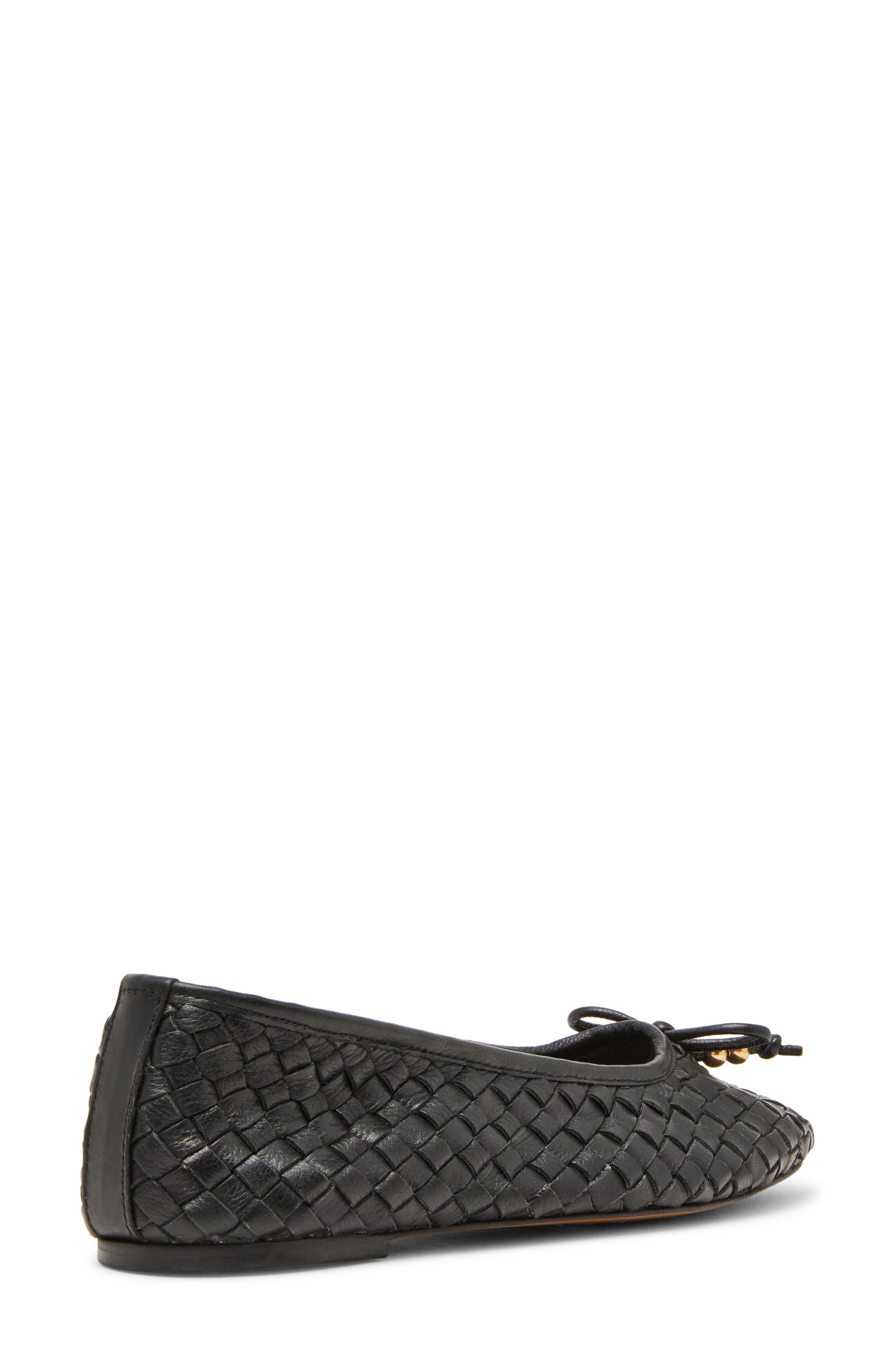 Steve Madden Divy Woven Ballet Flat, Alternate, color, Black Leather