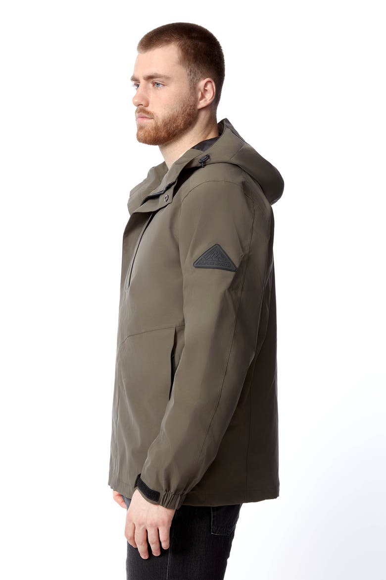 Hudson - Waterproof Hooded Rain Jacket, Alternate, color, DARK OLIVE