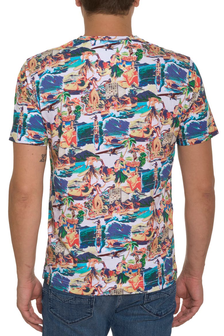 Hawaii Vacation Cotton T-Shirt, Alternate, color, WHITE MULTI