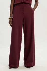 Karen Millen Ponte PU Wide Leg Pants