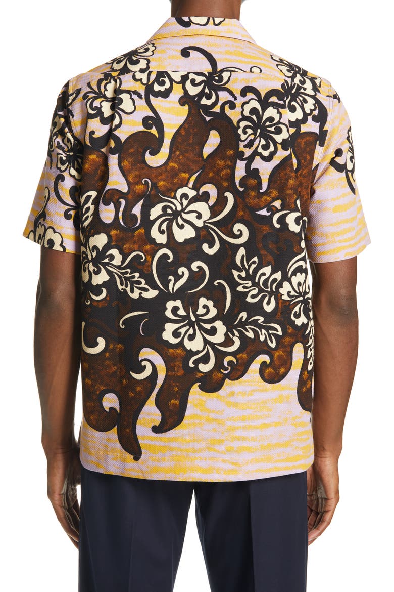 Carltone Floral Short Sleeve Button-Up Shirt, Alternate, color, LILAC