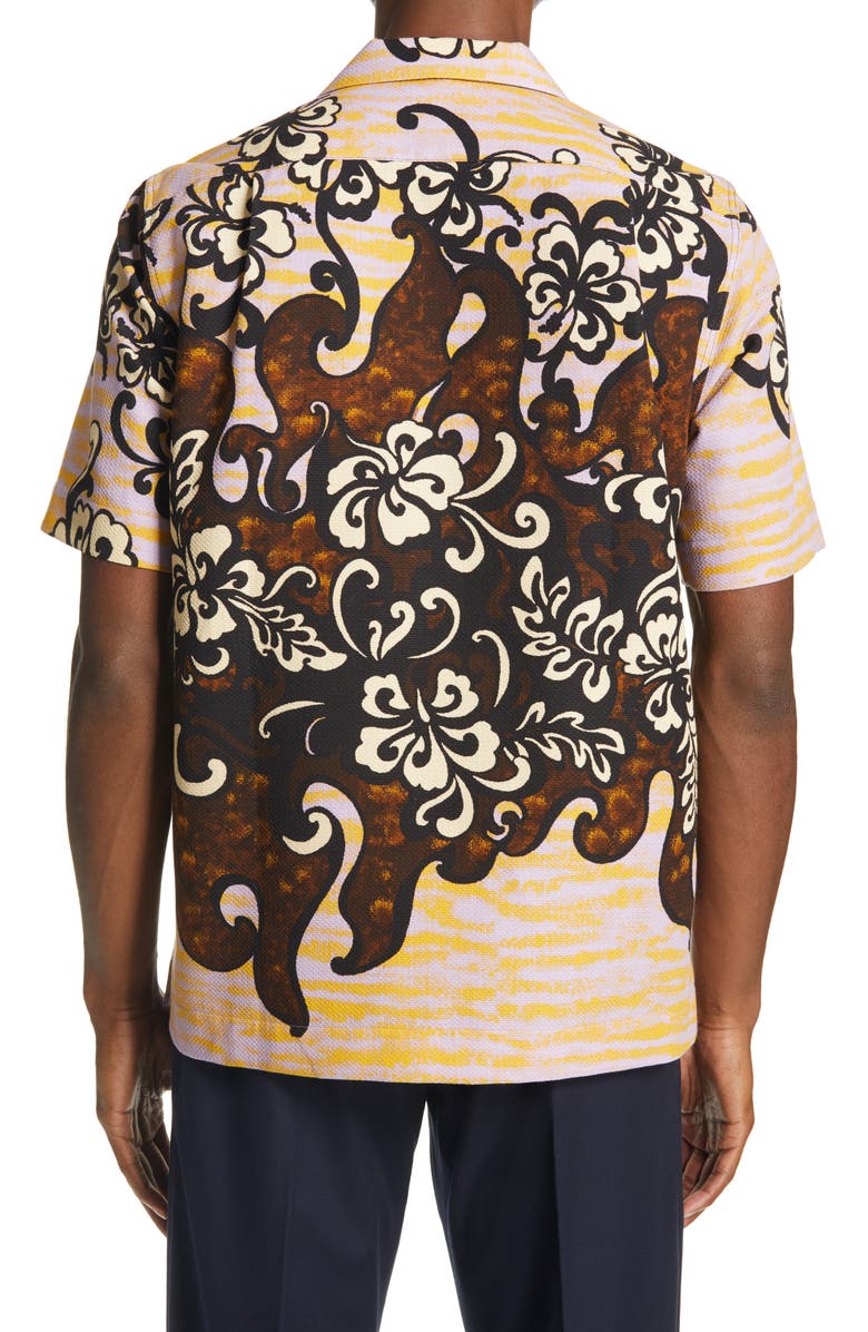 Dries Van Noten Carltone Floral Short Sleeve Button-Up Shirt, Alternate, color, 