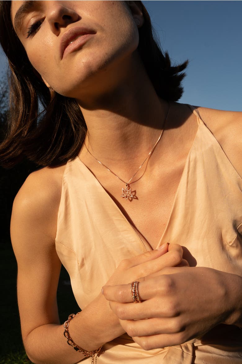Illuminate Lotus Necklace, Alternate, color, Gold