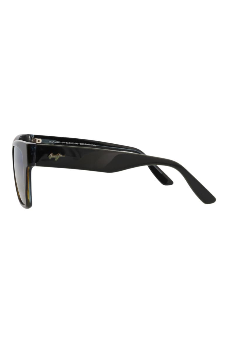 54mm Polarized Square Sunglasses, Alternate, color, BLACK BLACK BLUE