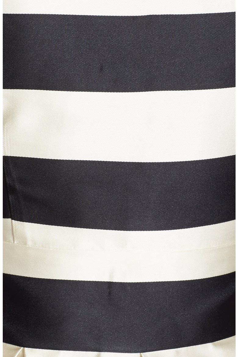 Stripe Crepe Fit & Flare Dress, Alternate, color, BLACK/ WHITE