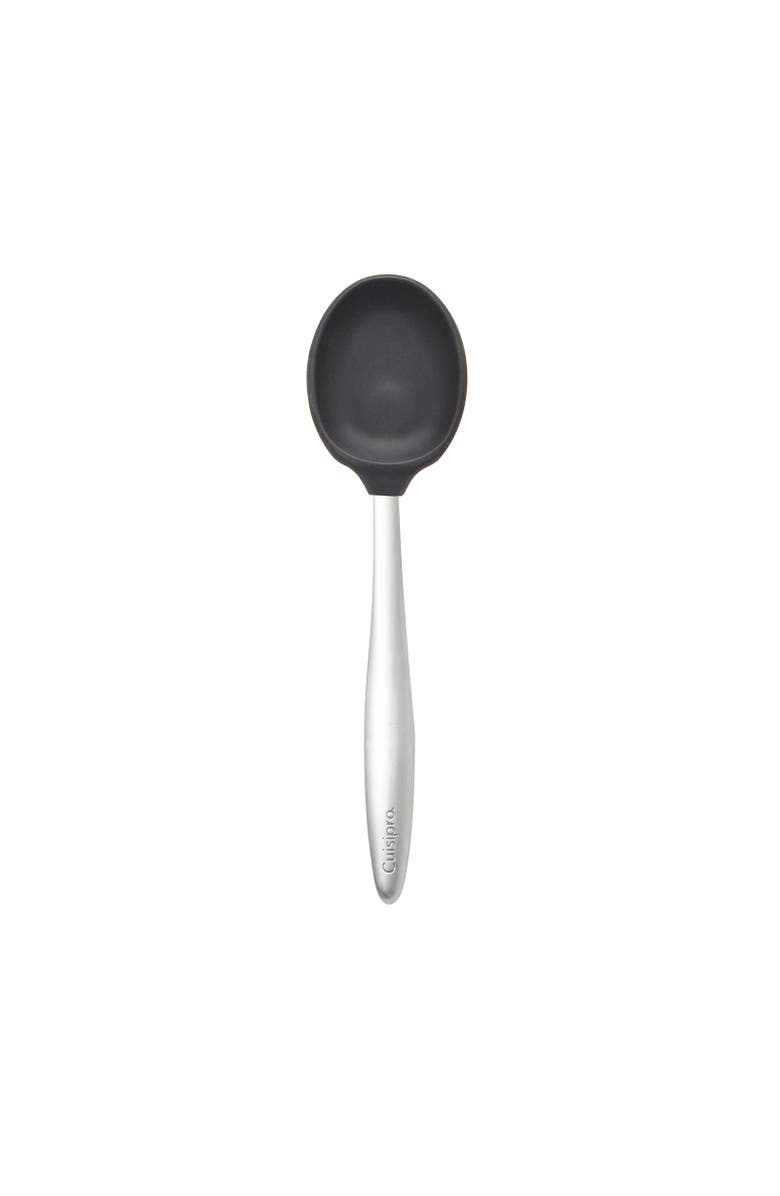 CUISIPRO 8-Inch Silicone Piccolo Solid Spoon, Main, color, Black