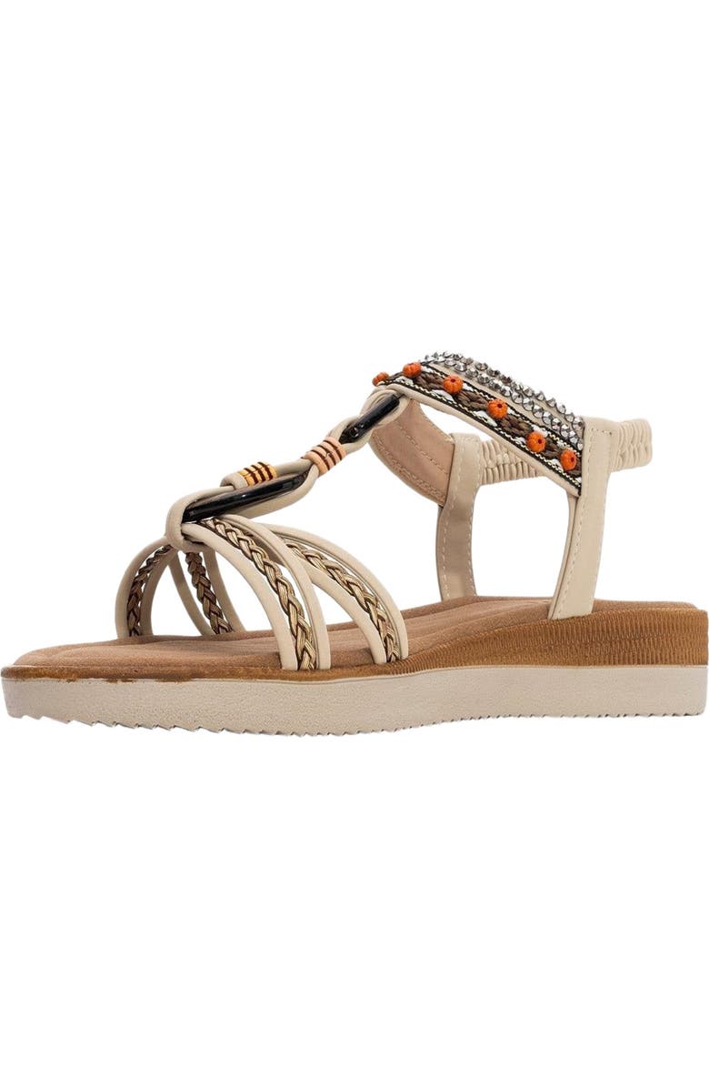 Prologue Shoes CHER Braided Strap Sandal, Alternate, color, Beige Faux Leather