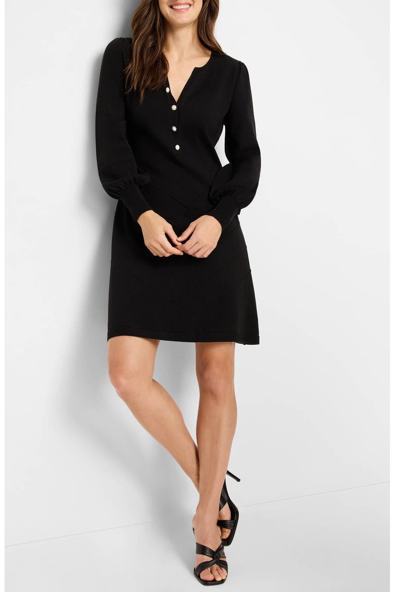 Twirl Time Long Sleeve Dress, Main, color, BLACK ONYX