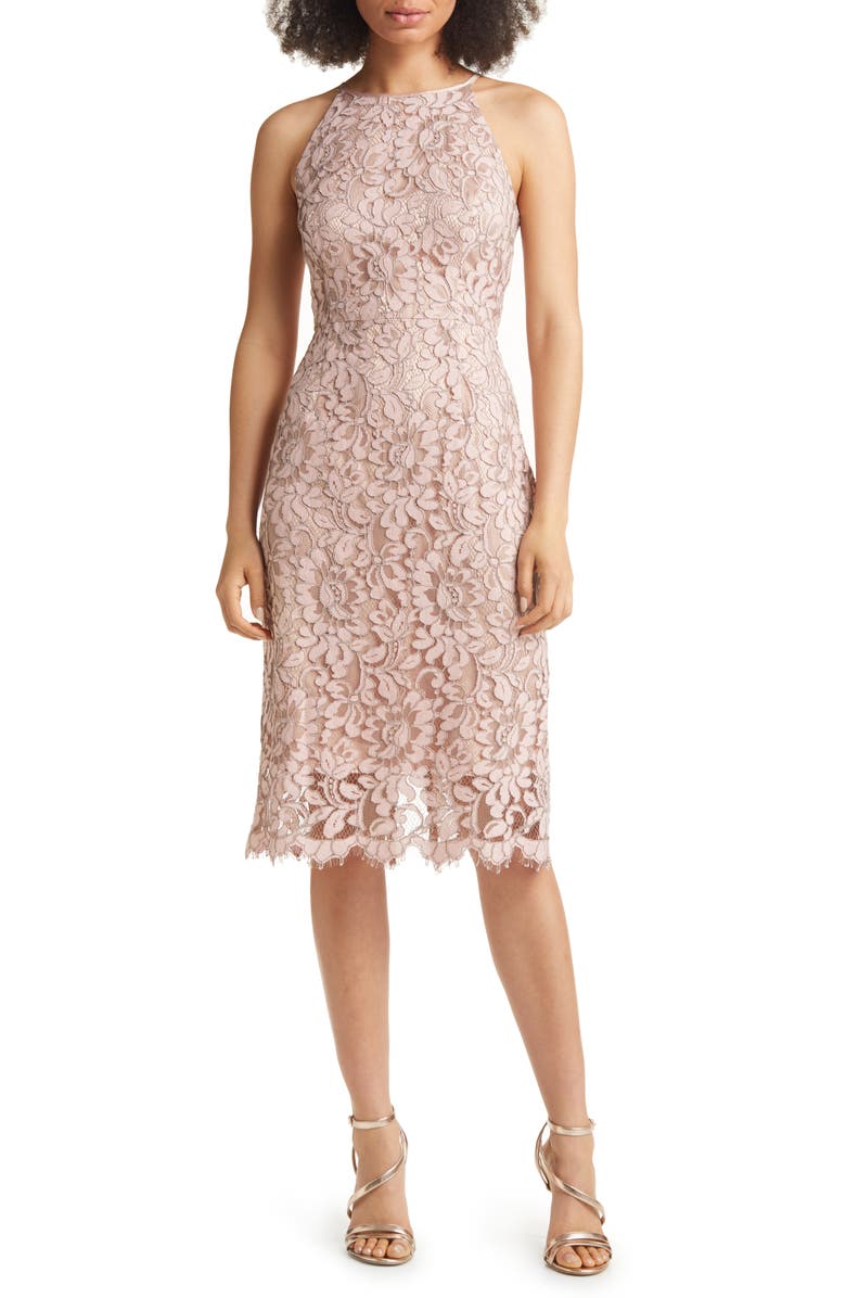 Eliza J Lace Sheath Dress, Alternate, color, 