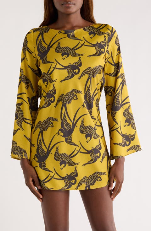 Cowl Back Long Sleeve Minidress