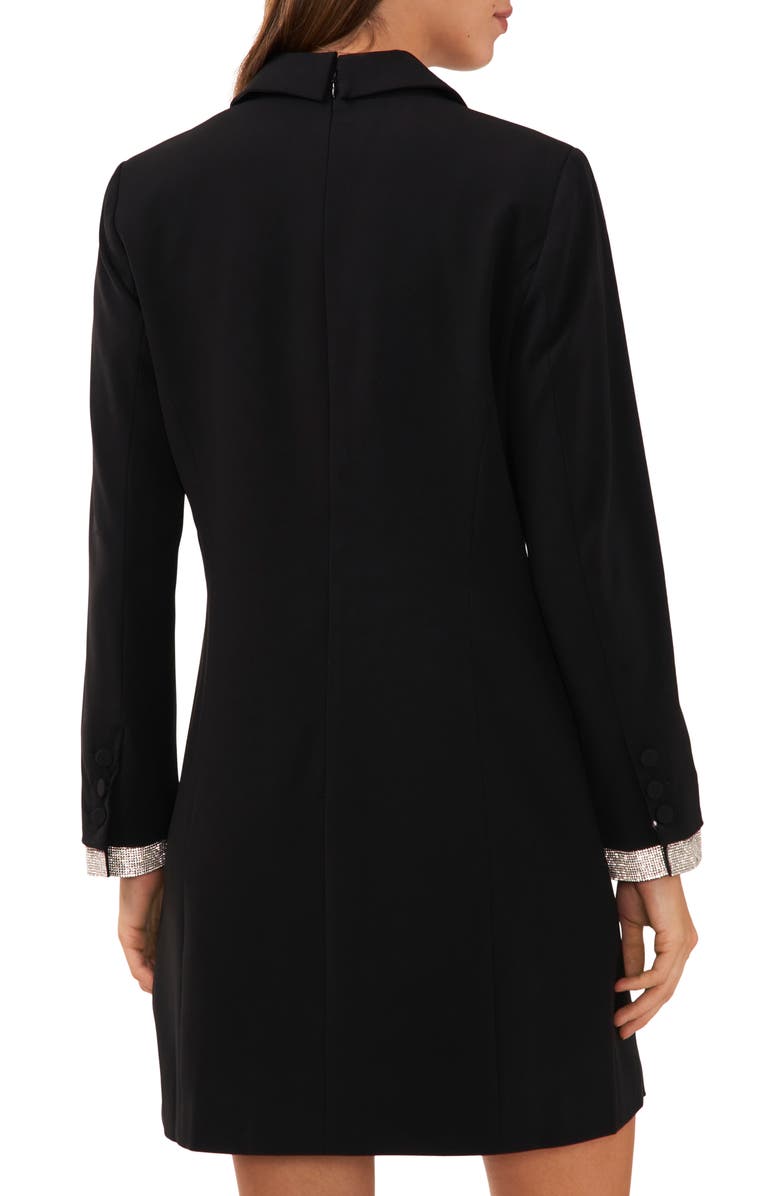 Halogen<sup>®</sup> Rhinestone Trim Peekaboo Long Sleeve Blazer Minidress, Alternate, color,