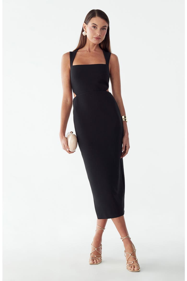 Riri Midi Dress, Main, color, Black