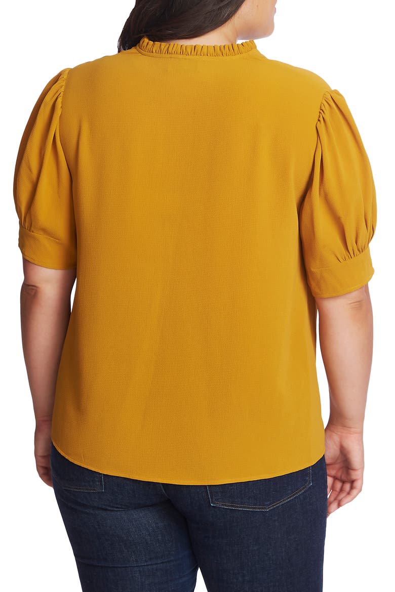 Ruffle Tie Neck Top, Alternate, color, HARVEST MOON