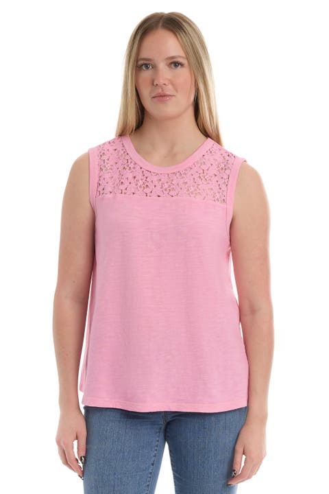 Shell with Lace Yoke Top