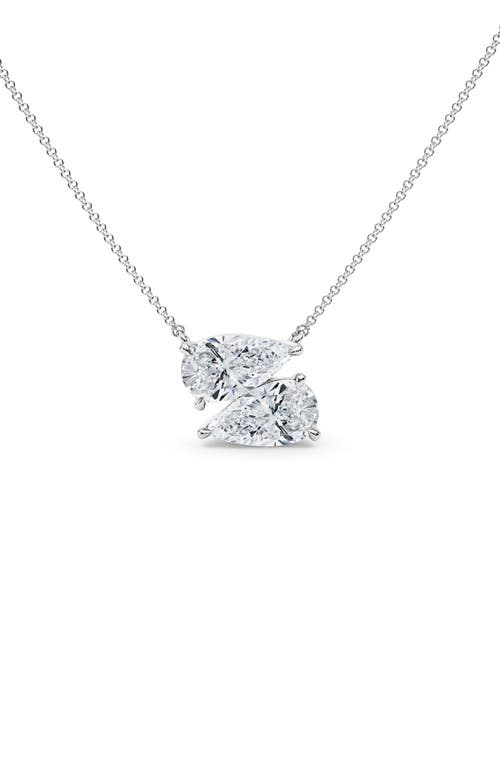Hautecarat Lab Grown Diamond Twin Pear Cut Pendant Necklace