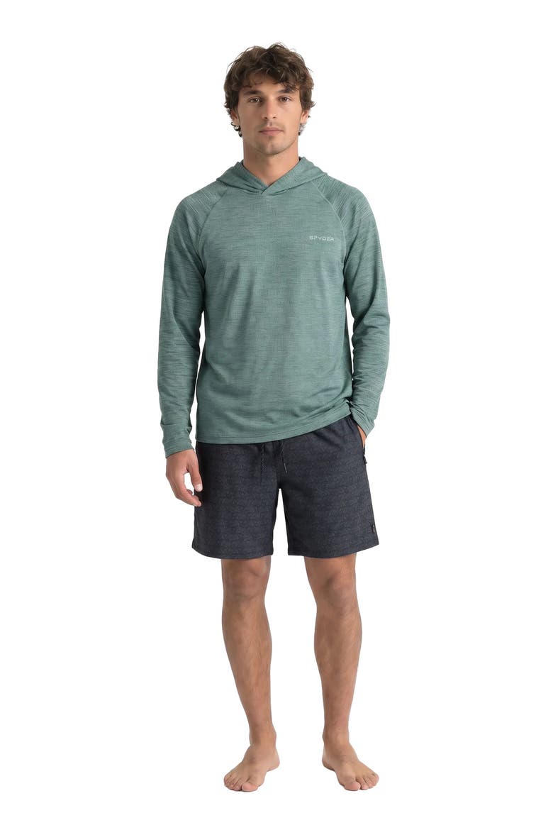 Raglan Sleeve Hooded Rashguard, Alternate, color, MALLARD
