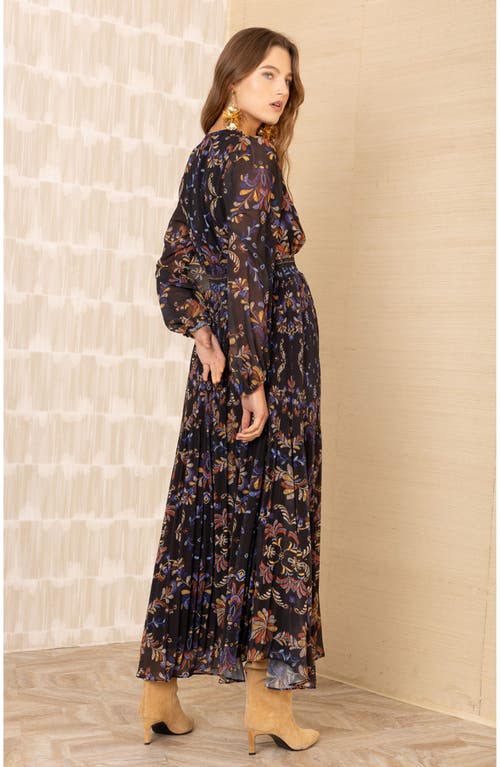 Hale Bob Alisson Chiffon Maxi Dress In Black