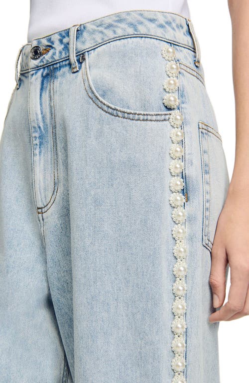 Sandro Beaded Jeans In Light Bu Jean