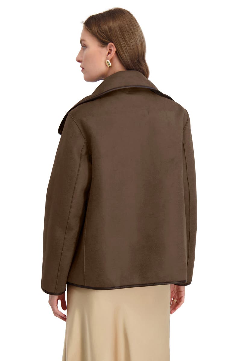 Tahari Kai Reversible Faux Shearling Jacket, Alternate, color, Chocolate