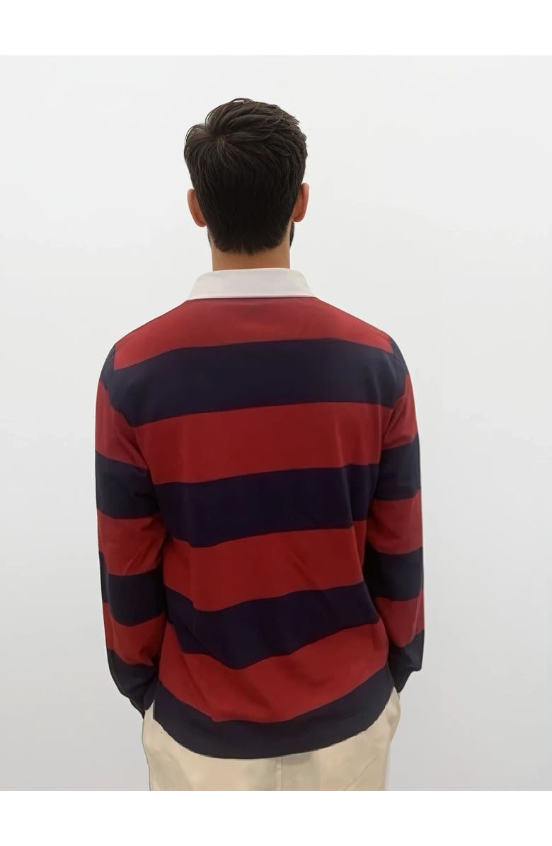 Ledger & Ford Ivy Stripe Rugby Shirt, Alternate, color, Burgundy / Navy
