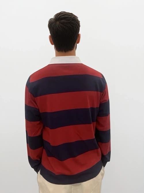 Ledger & Ford Ivy Stripe Rugby Shirt In Multi