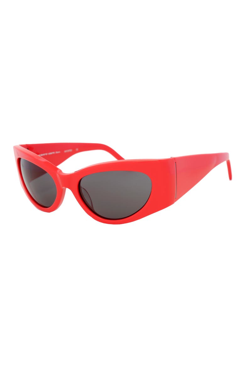 Bank 56mm Wraparound Sunglasses, Alternate, color, PINK/ GREY