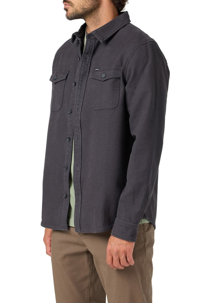 Blanket Cotton Flannel Button-Up Overshirt, Alternate, color, PHANTOM