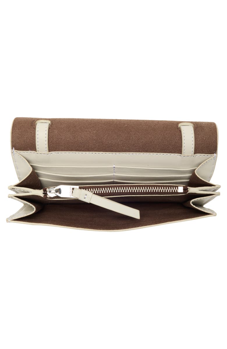 AllSaints Ludivene Crossbody Leather Wallet, Alternate, color, Pampas White