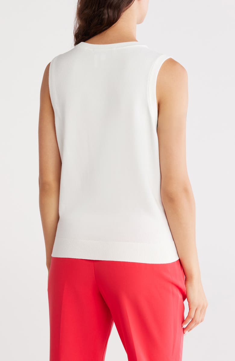 DKNY Sleeveless Mixed Media Sweater, Alternate, color, Ivory